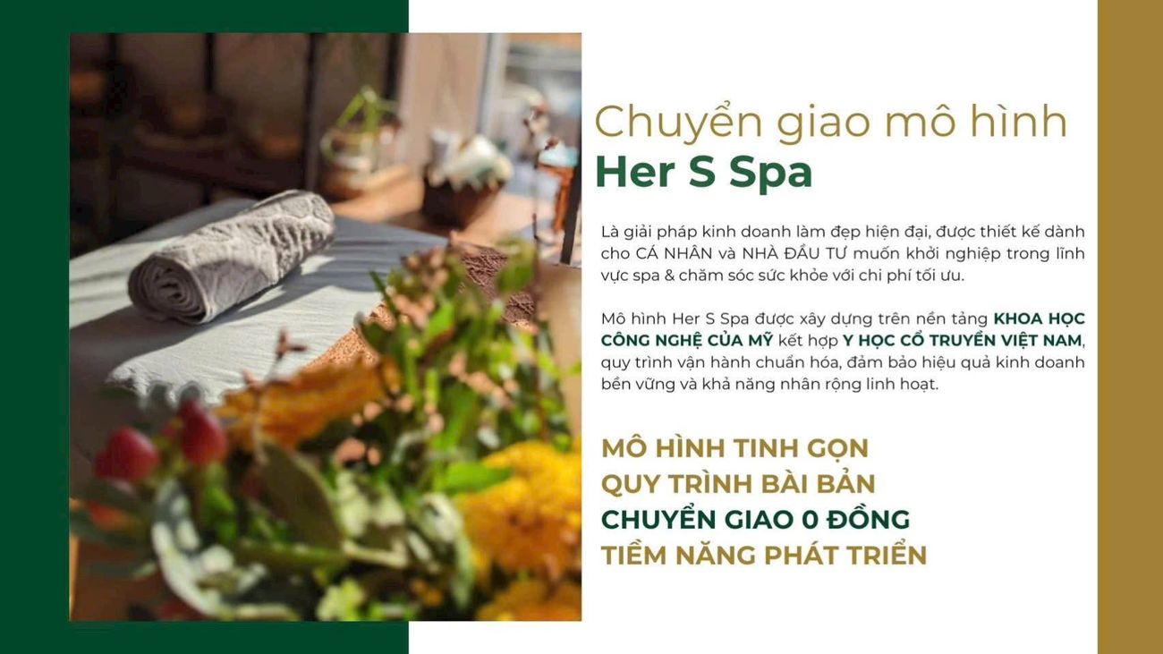 Chuyển giao mô hình Her S Spa: mô hình tinh gọn, quy trình bài bản